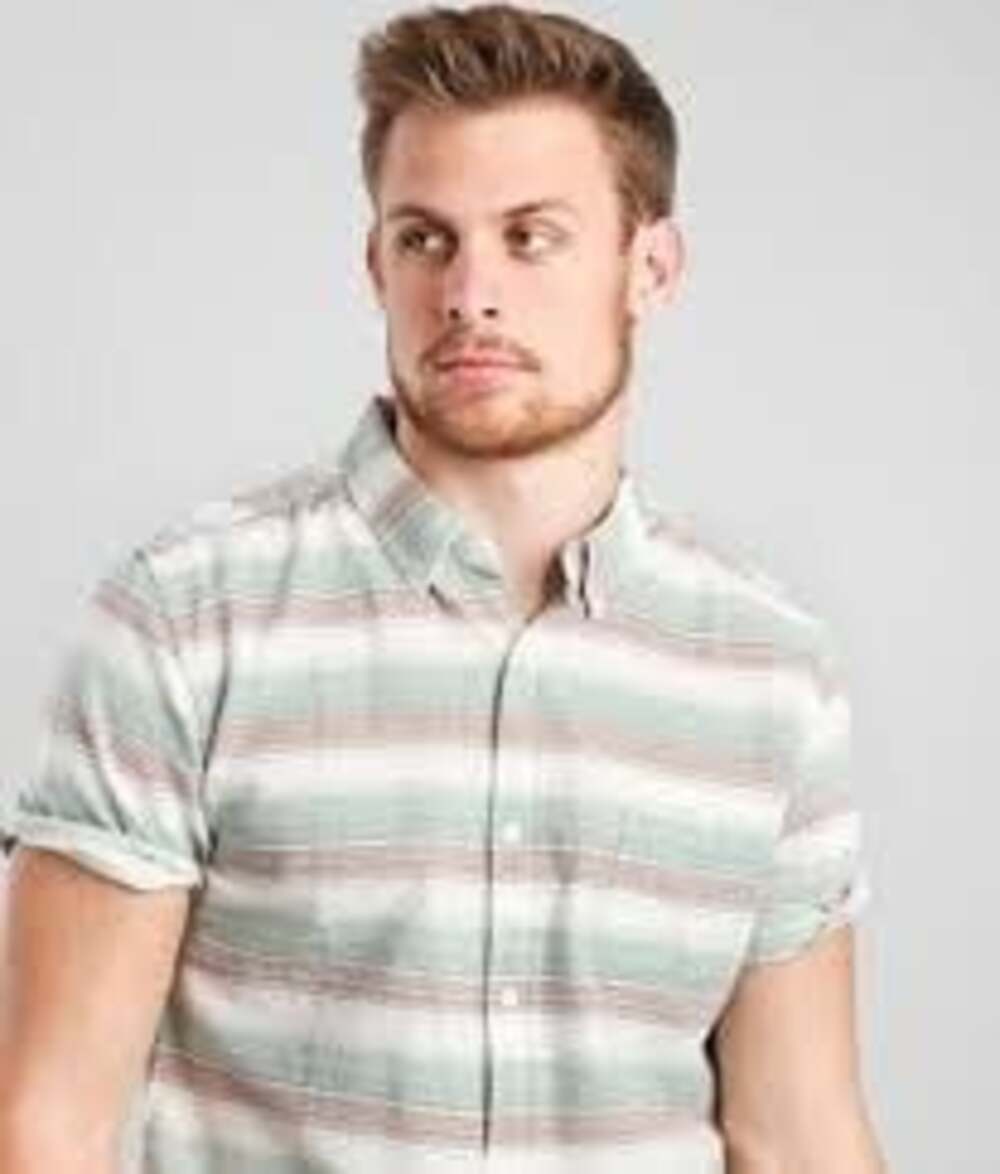 Ezekiel Striped Short Sleeve Button Down Shirt Size Large
